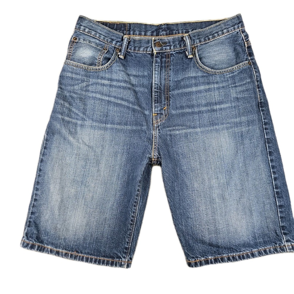 Levi's 569 Loose Straight Denim Shorts Men's 34 Blue Medium Was Jorts Fits 35x11